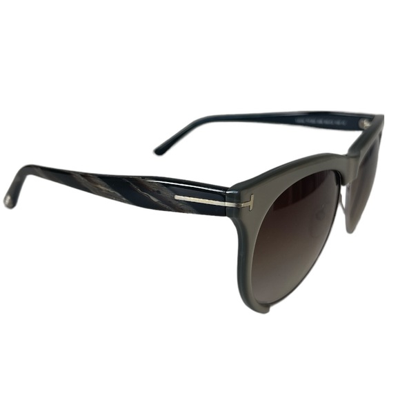 Tom Ford Women’s Sunglasses TF365 Leona Cat Eye Grey Silver Lens Brown Gradient - Picture 8 of 13